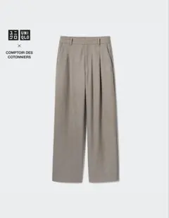 UNIQLO ブラッシュドジャージタックワイドパンツ S