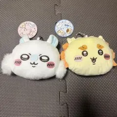 【新品タグ付】ちいかわぬいぐるみパスケースポーチ モモンガ・シーサー2点セットのサムネイル