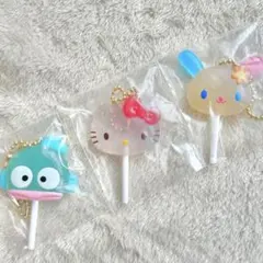 サンリオ　カラフルキャンディチャーム　3個セット　キティ　ウサヒナ　ハンギョドン