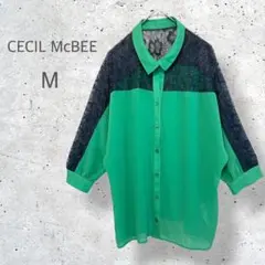 【CECIL McBEE】　シアー　ブラウス　シャツ　レース刺繍　透け感　量産型のサムネイル