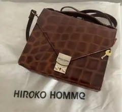 80s 90s HIROKO KOSHINO クロコ型押 ショルダーバッグ