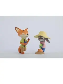 ズートピア フィギュア ニック＆ジュディ 農作業