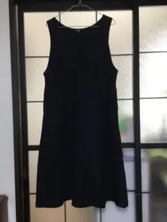 UNIQLO 黒 ロングジャンバースカート　Lサイズ黒