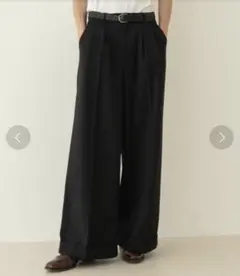 カンファーウッド 2タックワイドバギーフレアスラックス　パンツ　黒【L】