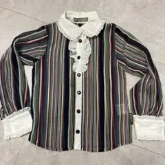 105.BANANA CHIPS ストライプ柄長袖シャツ