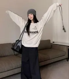 PERFORMANCE ロゴプリント スウェット トレーナー