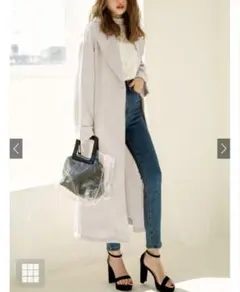 GRL リボンベルト付きテーラードロングトレンチコート Sサイズ