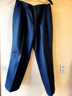 ＊St．Andrews ＊メンズ パンツL 　ネイビー チェック柄 スラックス