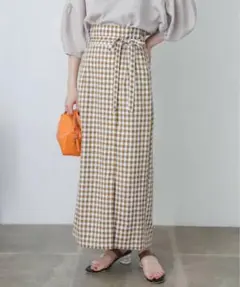 SENCE OF PLASE ギンガムチェックハイウエストラップスカート