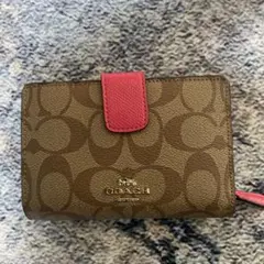 H*♡様 COACH 二つ折り財布 ブラウン ピンク
