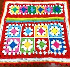 グラニースクエア＊マルチカバー＊レトロフラワー＊40*40 - メルカリ