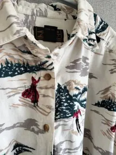 【80s希少】Eddie Bauer ピラミッドタグ 総柄シャツL 香港製