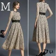 Mサイズ ベージュ レース ワンピース