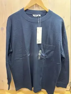 UNIQLO U ユニクロ　クルーネックT 長袖シャツXL サイズ　ネイビー