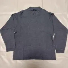 UNIQLO オールドユニクロ モックネック 長袖カットソー グレー M　紺タグ