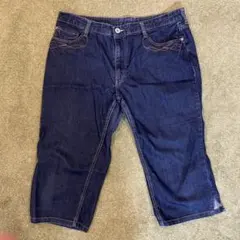 ストレッチハーフデニムパンツ　メンズXL【I】