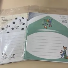 ディズニー　レターセット　2個　ズートピア　101匹わんちゃん