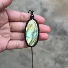 ラブラドライト　マクラメアクセサリー