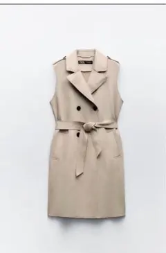 新品未使用品 zara ベルト付き ダブルブレスト ベスト - メルカリ
