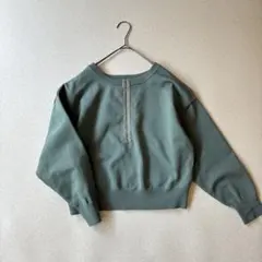 エージー ショート丈 プルオーバー　ゆるニット　ドロップショルダー　M グリーン