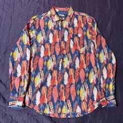 【超メルカリ市限定値下げ】 Desigual 長袖 柄シャツ Sサイズ ネイビーのサムネイル