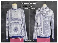 ZARA MAN ザラ パーカー ペイズリー バンダナ柄 メンズ ＸＬ