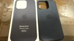 iphone16pro 純正シリコンケース　ブラック