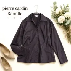 pierre cardin Ramille 長袖シャツ　衿ビジュ　ブラウン Lのサムネイル