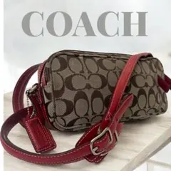 コーチ　COACH ショルダーバッグ　ポシェット　シグネチャー　斜め掛け