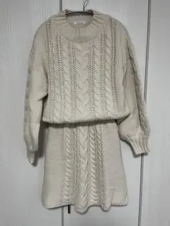 OLIVE des OLIVE ケーブルニットセットアップ　《ミニスカート》
