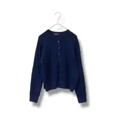 ナノユニバース カーディガン ネイビー 透かし編み 薄手 羽織り 春夏 上品