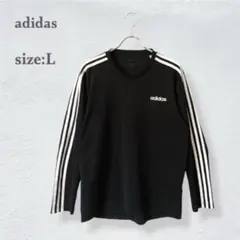 アディダス　adidas スポーツウェア　長袖Tシャツ　速乾性　ブラック　丸首