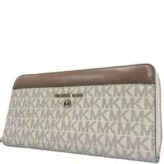 極美品　マイケルコース　長財布　ラウンドジップ　pvc　MK柄　ゴールドロゴ