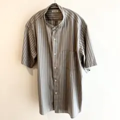 半袖バンドカラーシャツ　ストライプ　BEAUTY＆YOUTH