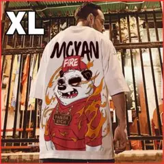ぱんだ Tシャツ 半袖 キャラT パンダ ストリート XL メンズ カンフー