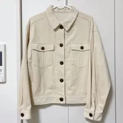 【新品】GU コーデュロイ ジャケット ホワイト　秋に⭐︎ 冬に⭐︎