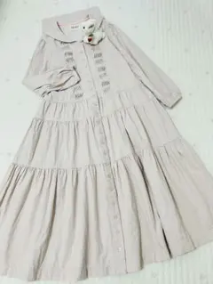 ピンクハウス　デニム　セーラー　ワンピース　長袖　ピンタック　ピンク　2024 ピンクハウス デニム セーラー ワンピース 長袖 ピンタック ピンク