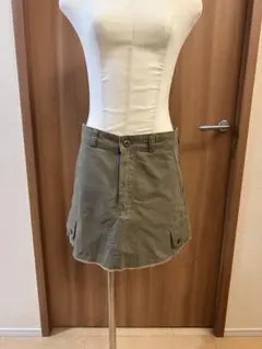 ZARA WOMAN デニムスカートカーキ 25 美脚 ストレート