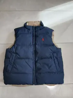 ラルフローレン ダウンベスト ネイビー/ベージュ