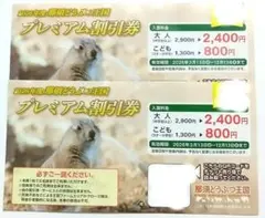 2枚 那須どうぶつ王国　プレミアム割引券のサムネイル