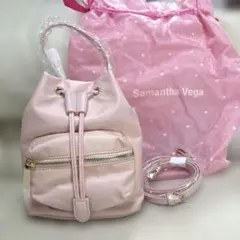 Samantha Vega ピンク 巾着型ショルダーバッグ