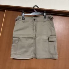未使用☆ecruefil エクリュフィル　カーゴミニスカート カーキ系