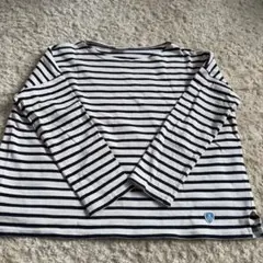 Orcival 白紺　ボーダー長袖Tシャツ　バスクＴシャツ