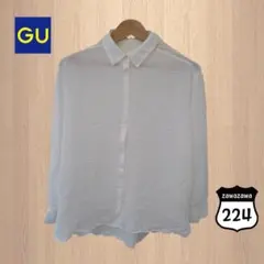 値下GU 長袖シャツ 白 L FUL-0001