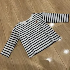 美品⭐︎ムージョンジョン　ボーダー厚手Tシャツ　長袖　90㎝