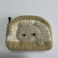 アニマルパッチワーク小銭入れ　パッチワークポーチ　パッチワークミニポーチ