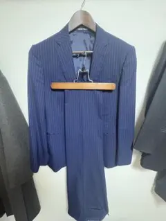 ネイビー ストライプ ビジネススーツ　青木購入