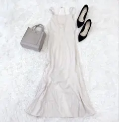 レイカズン ロングキャミワンピ ベージュ マーメイド 大人フェミニンコーデ