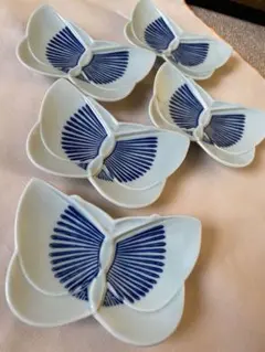 蝶形デザインの小皿5枚セット