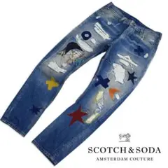美品】GUCCIシンボルズ デニムパンツ エンブロイダリーアレッサンドロ